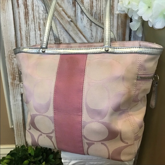 COACH Pink Canvas Handbag - Picture 5 of 9